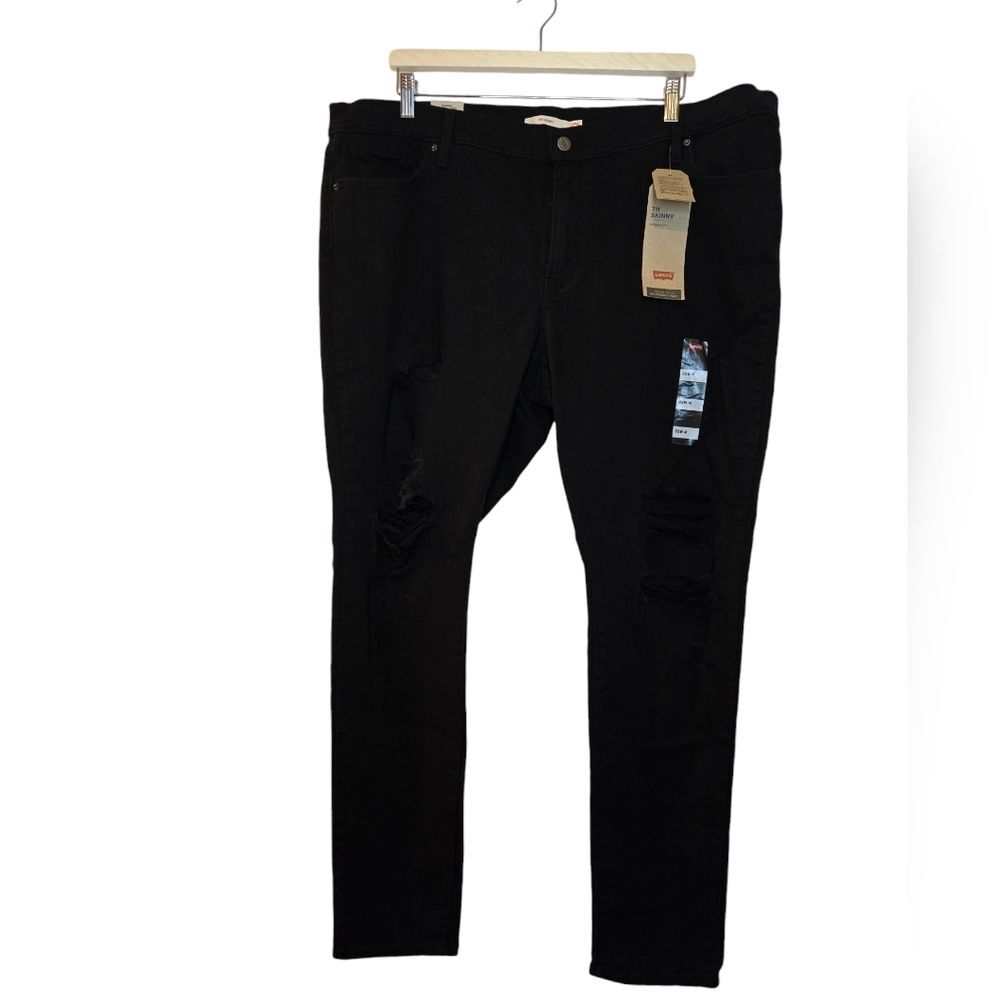Levi's Women's 711 Stretchy Skinny Jeans in Long Length Hypersoft Sculpt 22W NEW